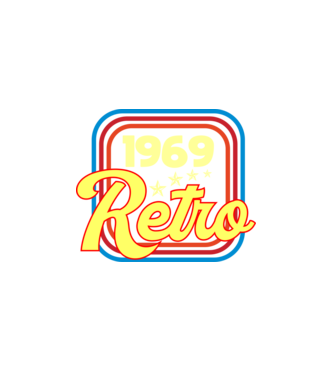 retro születésnapi felirat dátummal 1969 minta fehér pólón