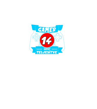 született gamer 14 éves szint teljesítve minta fekete pólón