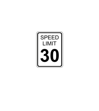 SPEED LIMIT 30 minta fekete pólón