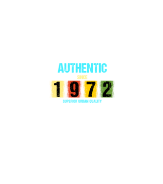 AUTHENTIC SINCE 1972, SUPERIOR URBAN QUALITY, 1972-BEN SZÜLETETT minta homokszín pólón