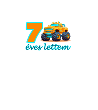 7 éves lettem monster truck minta fehér pólón