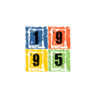 grunge number, szám 1995 minta fekete pólón