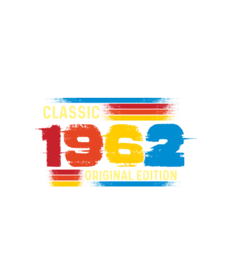 classic, original edition, retro, vintage évszám, születésnapi dátum, 1962 minta fehér pólón