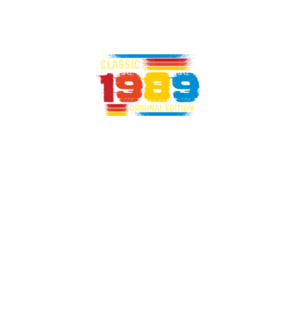 classic, original edition, retro, vintage évszám, születésnapi dátum, 1989 minta fekete pólón