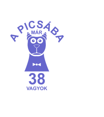 A PICSÁBA már 38 vagyok minta fekete pólón