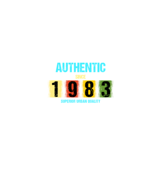 AUTHENTIC SINCE 1983, SUPERIOR URBAN QUALITY, 1932-BaN SZÜLETETT minta farmerkék pólón