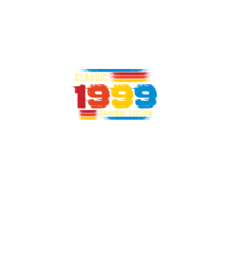 classic, original edition, retro, vintage évszám, születésnapi dátum, 1999 minta fekete pólón