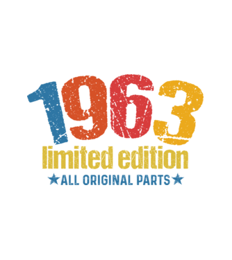 1963 limited edition ,all original parts, retro születésnapi évszám minta fehér pólón