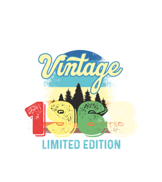 vintage évszám, limited edition, 1968-ban születetteknek minta fehér pólón