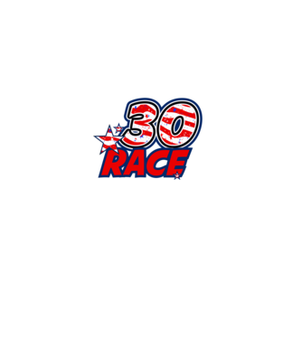 race, rajtszám, USA zászló, szülinapos, 30 éves minta fehér pólón