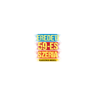EREDEDI 59-ES SZÉRIA KLASSZKUS MODELL, RETRO SZÜLETÉSNAP minta farmerkék pólón