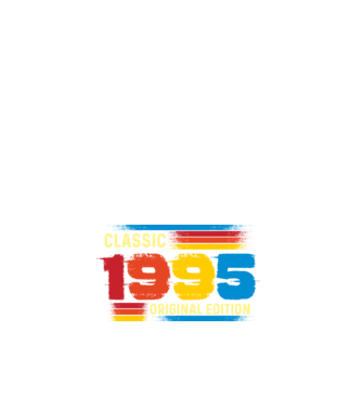 classic, original edition, retro, vintage évszám, születésnapi dátum, 1995 minta fehér pólón