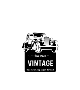 öreg kaszni vintage autó, retro születésnap minta fehér pólón