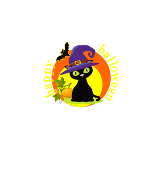 happy halloween boszorkány macskája minta türkiz pólón