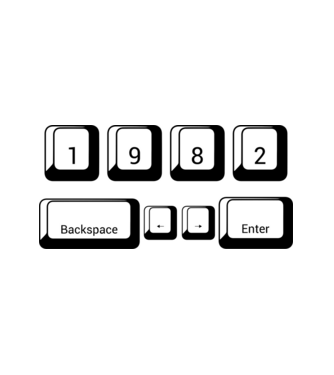 1982, születésnap, számítógép billentyűzet, backspace enter,gamer minta fehér pólón