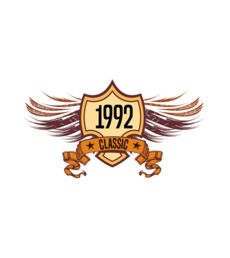 classic szülinapi embléma 1992 minta fehér pólón