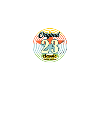 original classic, limited edition, születésnapi embléma, 23 éves minta fekete pólón