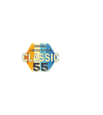 original classic limited edition embléma 55 éves születésnapra minta sötétkék pólón