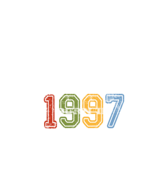 born in 1997 születésnapi felirat minta fekete pólón