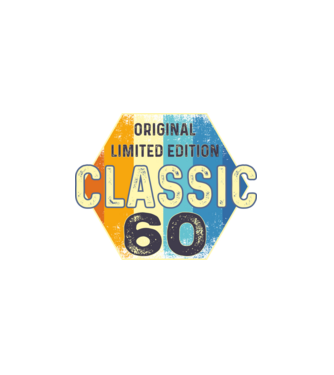 original classic limited edition embléma 60 éves születésnapra minta fekete pólón