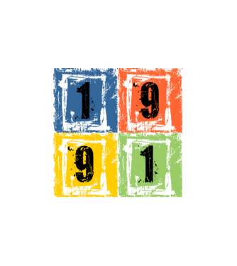 grunge number, szám 1991 minta fehér pólón