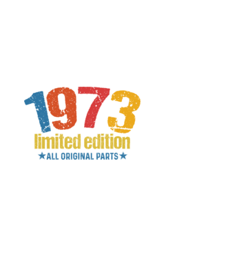 1973 limited edition ,all original parts,retro születésnapi évszám minta fekete pólón