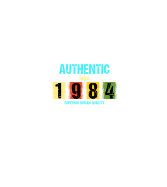 AUTHENTIC SINCE 1984, SUPERIOR URBAN QUALITY, 1984-BEN SZÜLETETT minta homokszín pólón