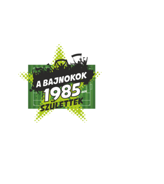 A BAJNOKOK 1985-BEN SZÜLETTEK SZÜLINAPI FOCIS PÓLÓ MINTA minta világoskék pólón
