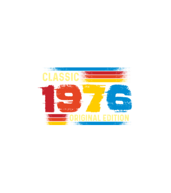 classic, original edition, retro, vintage évszám, születésnapi dátum, 1976 minta fehér pólón