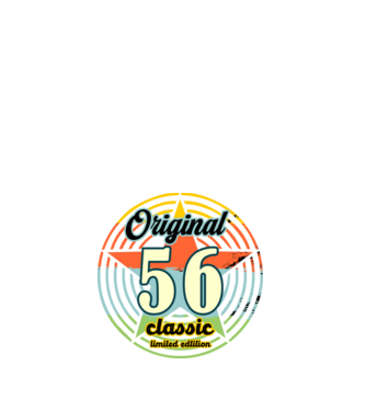 original classic, limited edition, születésnapi embléma, 56 éves minta fehér pólón