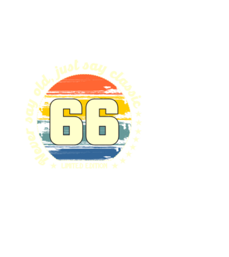 never say old, just say classic, retro, vintage, szülinapi embléma, szám, 66 minta fekete pólón