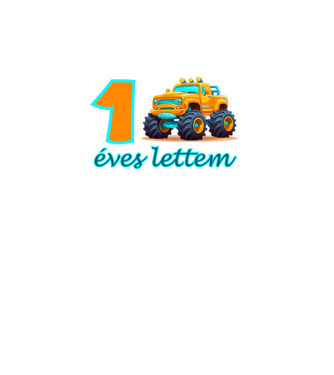 1 éves lettem monster truck minta fehér pólón