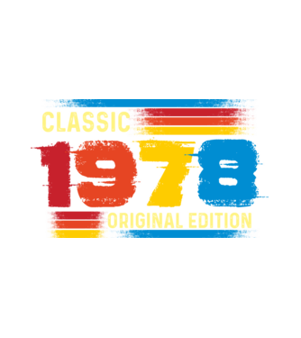 classic, original edition, retro, vintage évszám, születésnapi dátum, 1978 minta fehér pólón