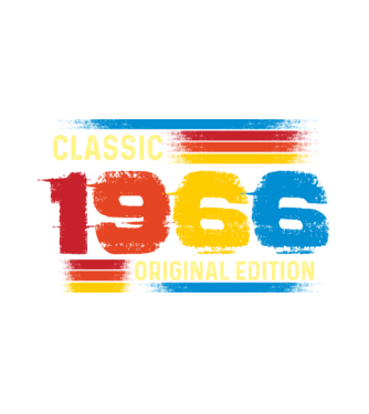classic, original edition, retro, vintage évszám, születésnapi dátum, 1966 minta fehér pólón