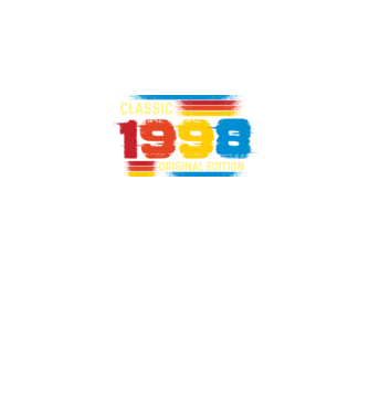 classic, original edition, retro, vintage évszám, születésnapi dátum, 1998 minta fekete pólón