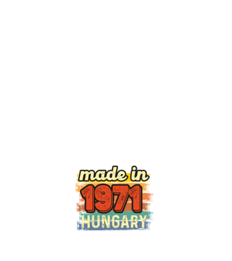 made in hungary felirat, retro évszám, grunge stílus, 1971 minta sötétkék pólón