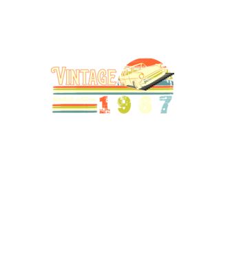 vintage, limited edidtion, retro születésnapi felirat, évszám veterán autóval, 1967 minta fekete pólón