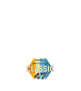 original classic limited edition embléma 47 éves születésnapra minta sötétkék pólón