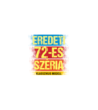 EREDEDI 72-ES SZÉRIA KLASSZKUS MODELL, RETRO SZÜLETÉSNAP minta fekete pólón