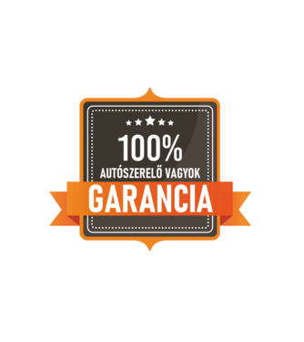 GARANCIA 100% AUTÓSZERELŐ VAGYOK minta fehér pólón