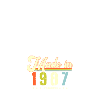 made in 1987, 1st class edition, születésnap, 1987-ben készült minta fekete pólón
