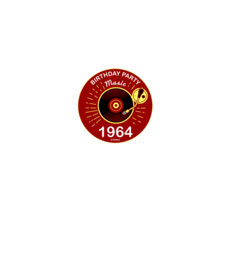 BIRTHDAY PARTY MUSIC, BAKELIT LEMEZJÁTSZÓ 1964 STEREO minta fekete pólón