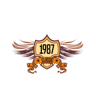 classic szülinapi embléma 1987 minta fehér pólón