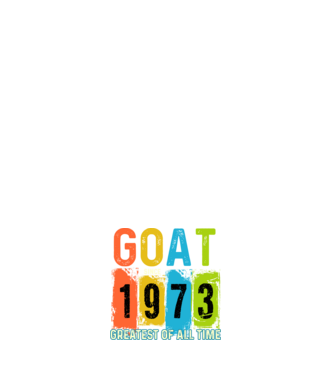 GOAT SINCE 1973, minden idők legjobbja 1973 óta minta sötétkék pólón