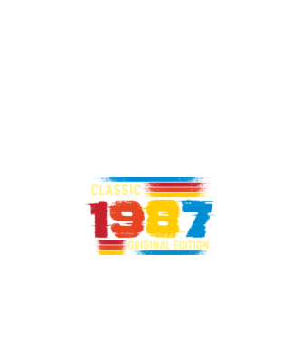 classic, original edition, retro, vintage évszám, születésnapi dátum, 1987 minta fehér pólón