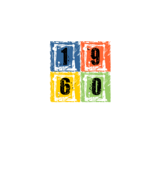 grunge number, szám 1960 minta fekete pólón