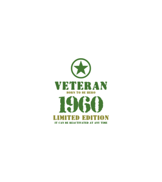 VETERAN, BORN TO BE HERO, SZÜLETÉSNAPI ÉVSZÁM FELIRATTAL 1960 minta homokszín pólón