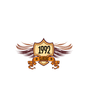 classic szülinapi embléma 1992 minta fekete pólón