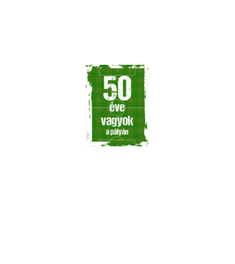 50 éve vagyok a pályán, focistás szülinap minta királykék pólón
