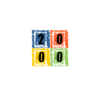 grunge number, szám 2000 minta fekete pólón